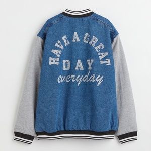H&M Denim Baseball Jacket - Medium